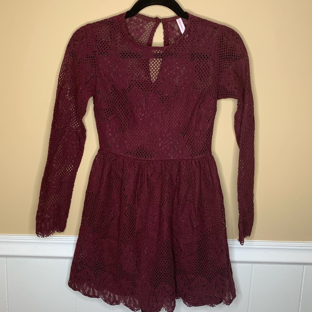 Xhilaration Maroon Lace Dress